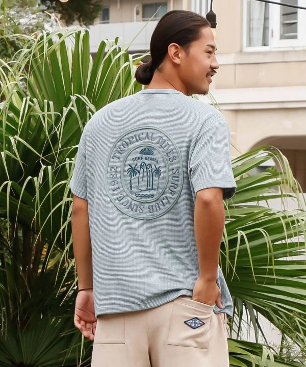 T-shirt gaufré pour homme SURF＆Palms