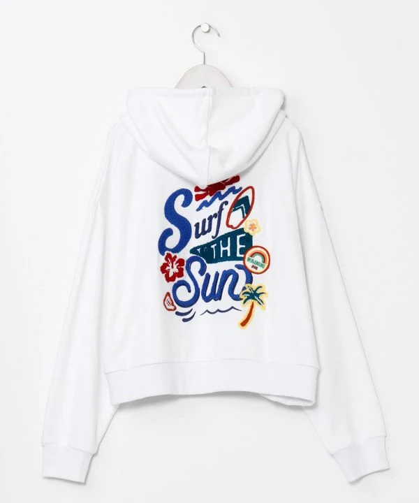 Sweat à capuche court en chenille