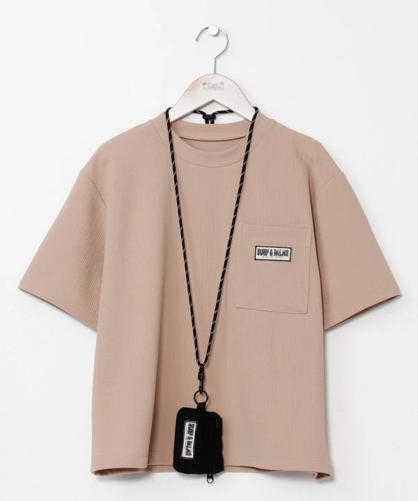 T-shirt texturé au toucher frais avec pochette à bandoulière
