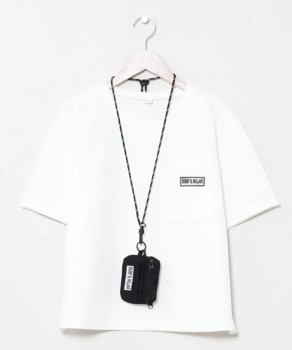 T-shirt texturé au toucher frais avec pochette à bandoulière