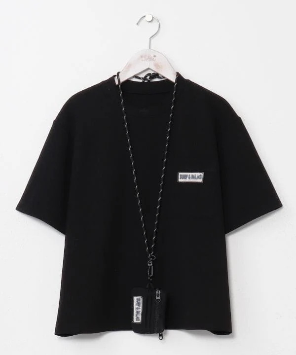 T-shirt texturé au toucher frais avec pochette à bandoulière