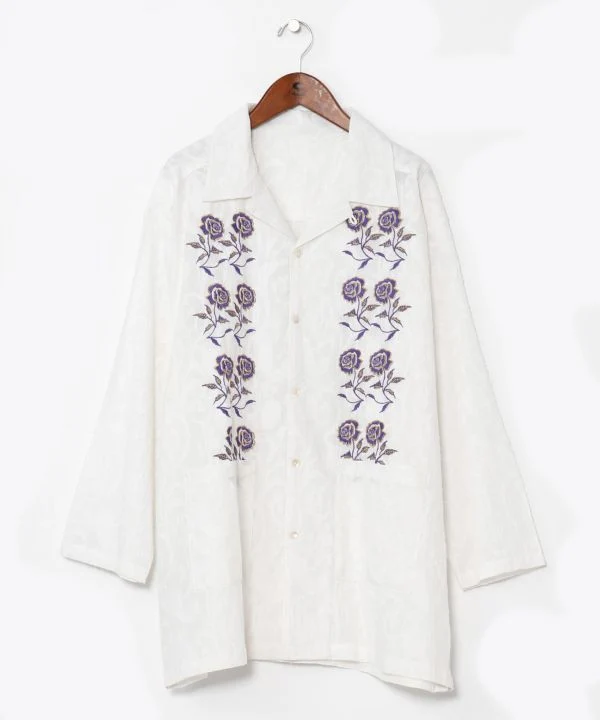 Chemise jacquard à fleurs pour hommes
