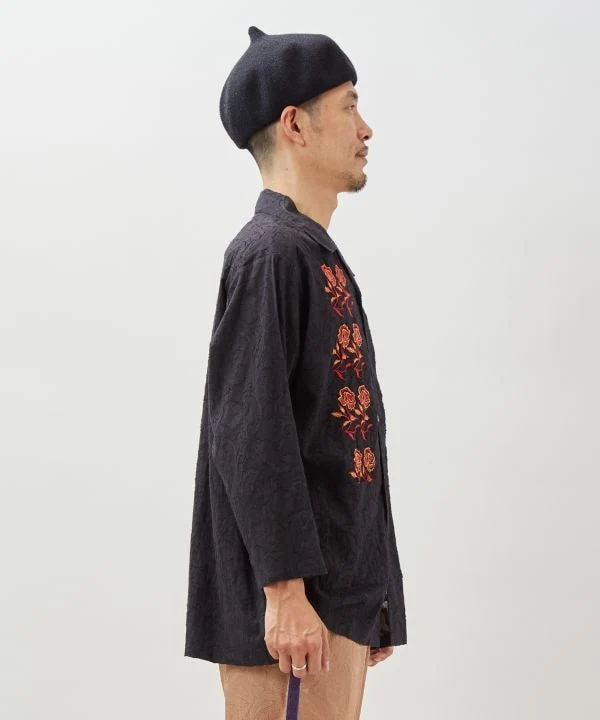 Chemise jacquard à fleurs pour hommes