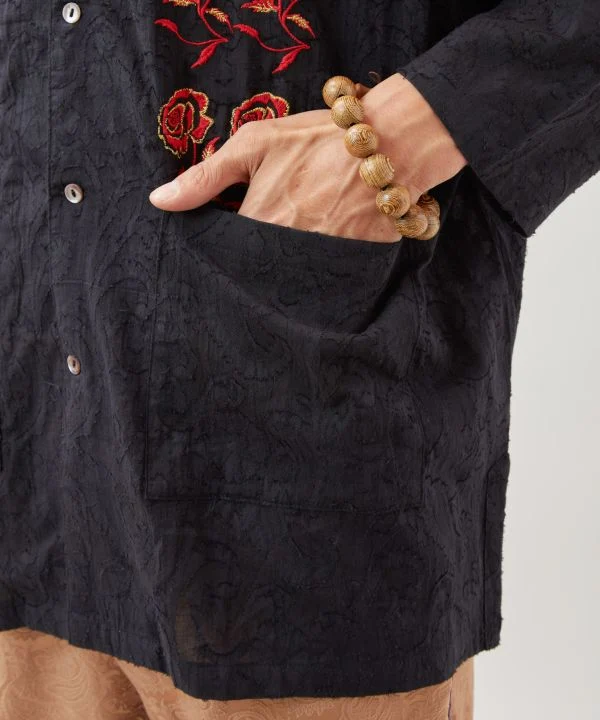 Chemise jacquard à fleurs pour hommes