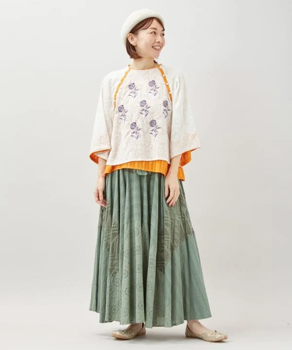 Blouse jacquard à fleurs