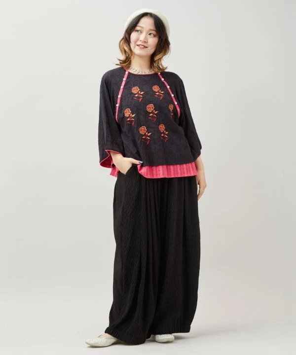 Blouse jacquard à fleurs
