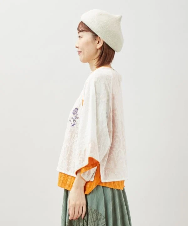 Blouse jacquard à fleurs