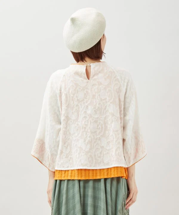 Blouse jacquard à fleurs