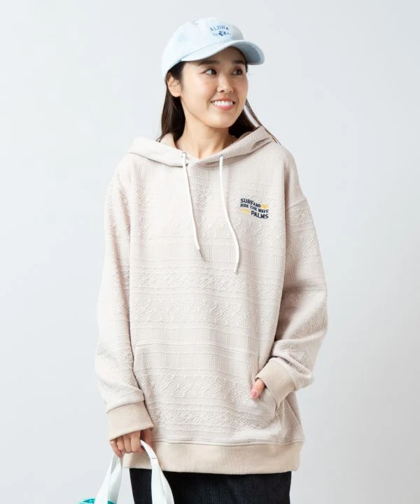 Sweat à capuche jacquard décontracté SURF&Palms pour hommes