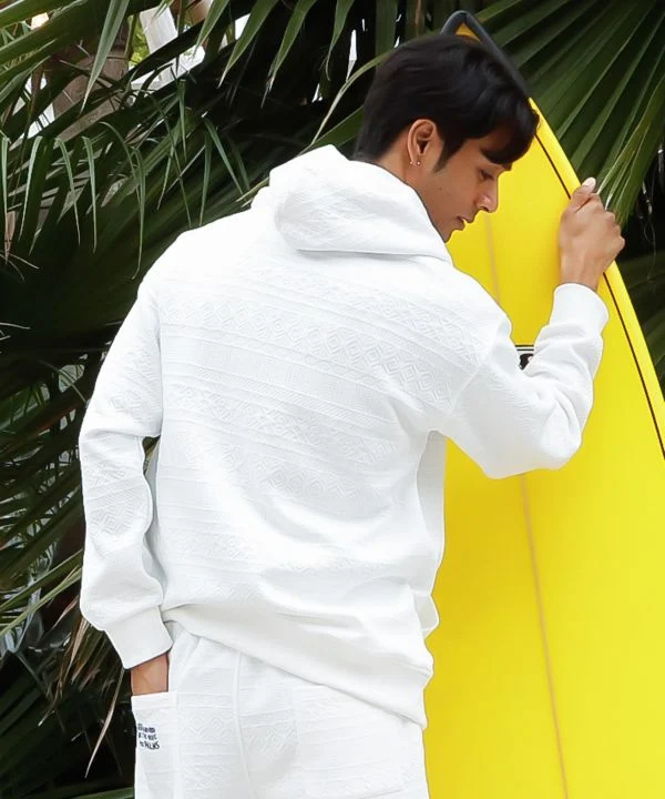 Sweat à capuche jacquard décontracté SURF&Palms pour hommes