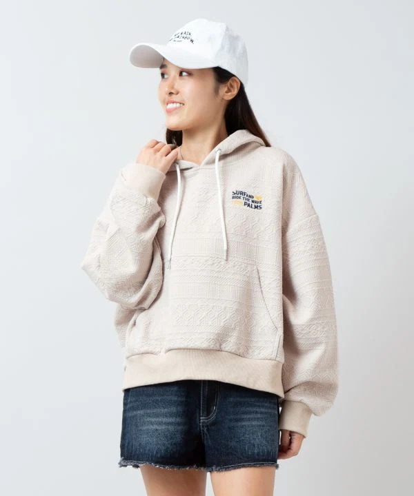 SURF＆Palms Haut à capuche en jacquard doux