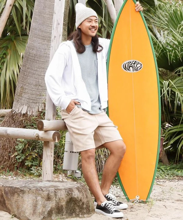 SURF＆Palms Sweat à capuche zippé en polaire douce pour hommes