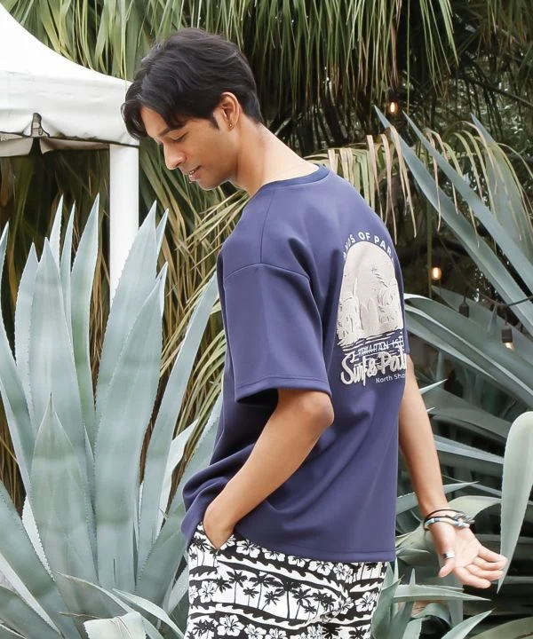 T-shirt en maille confortable pour homme SURF＆Palms