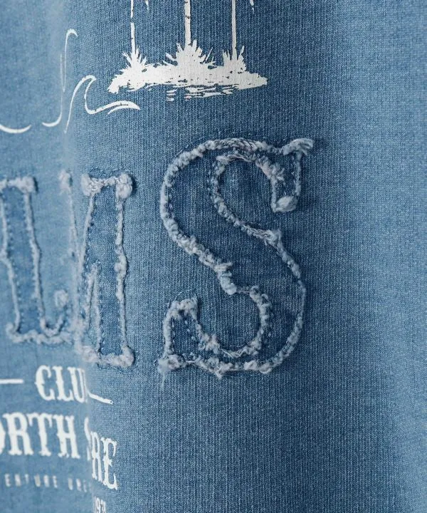 Sweat à capuche en denim contrasté SURF&Palms pour hommes