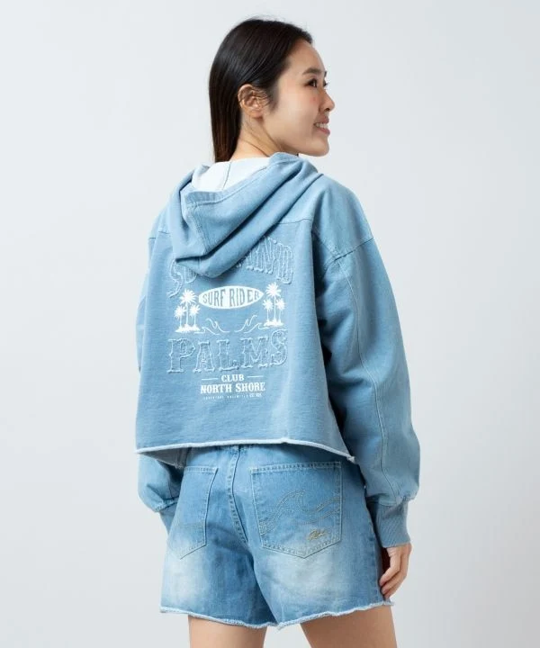 Sweat à capuche en denim contrasté SURF&Palms