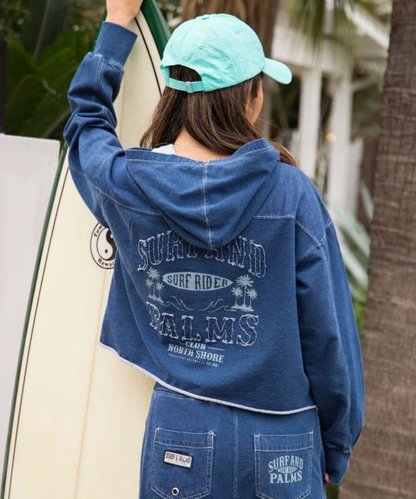 Sweat à capuche en denim contrasté SURF&Palms