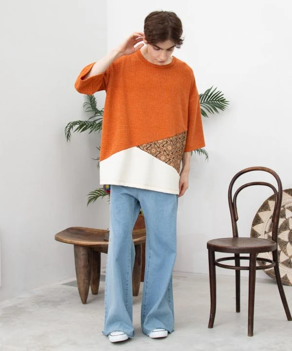 Haut ample patchwork pour homme