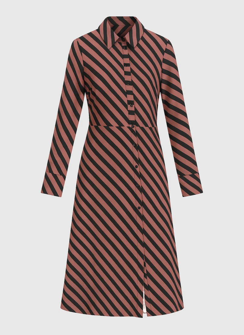 ROBE LONGUE MATARA stipe chocolat