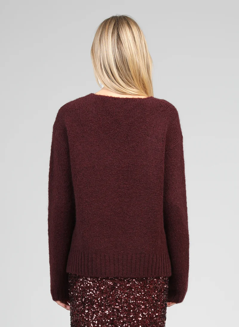 PULL LENOLI bordeaux