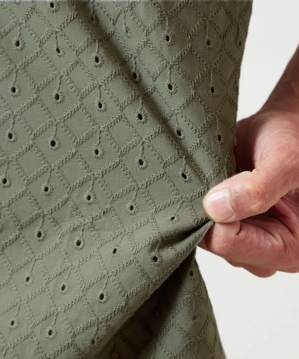 Kurta brodé Schiffli pour homme