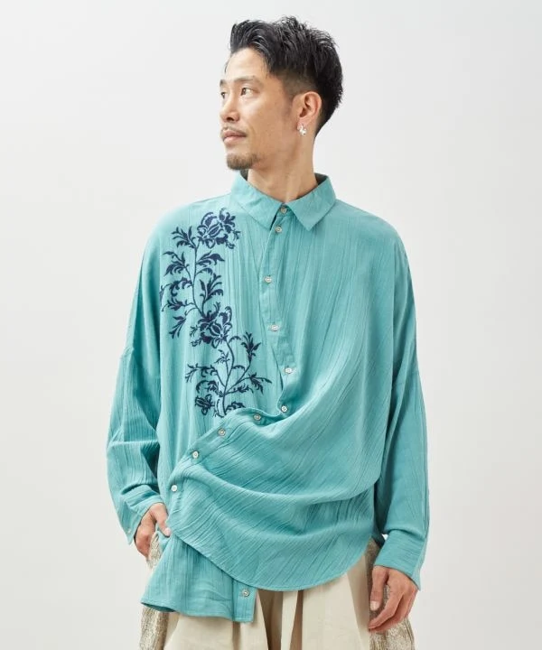 Chemise bohème brodée polyvalente