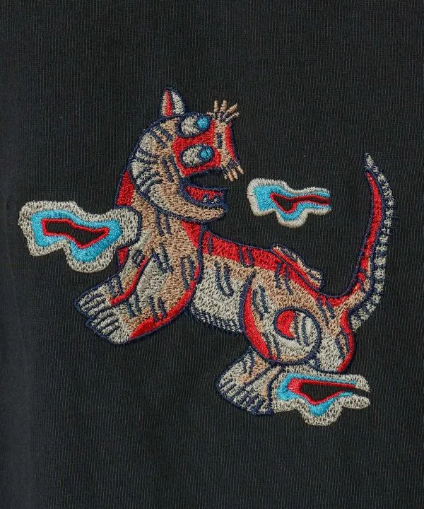 T-shirt brodé tigre style rétro