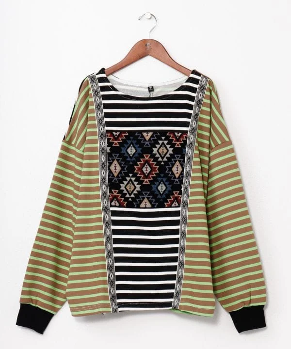 Haut patchwork rayé pour homme