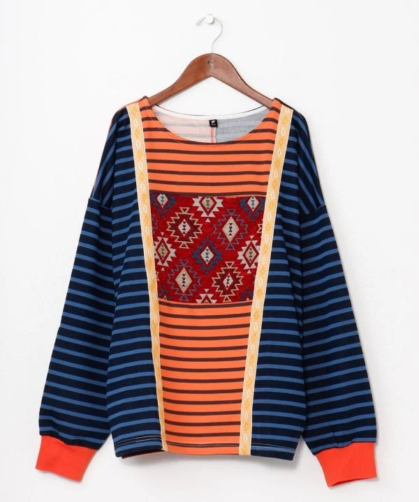 Haut patchwork rayé pour homme