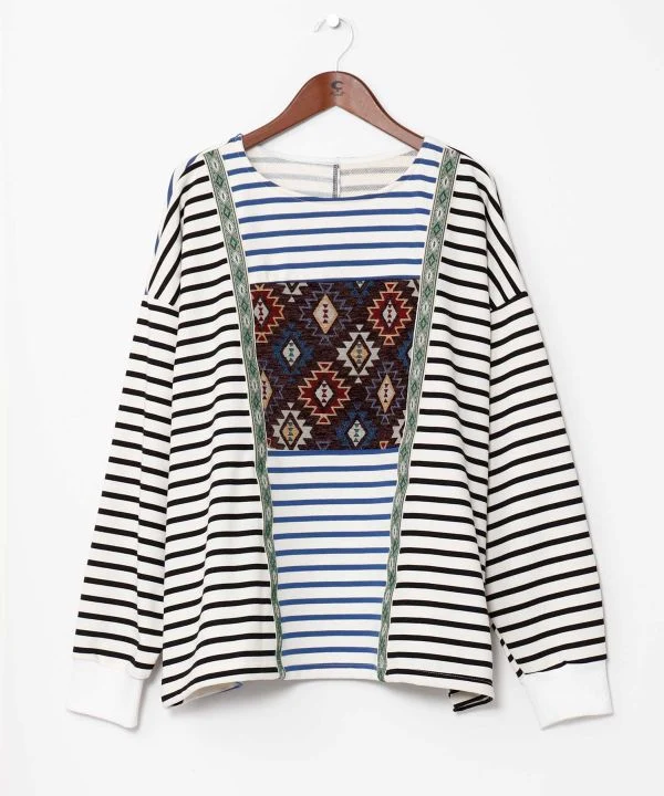 Haut patchwork rayé pour homme