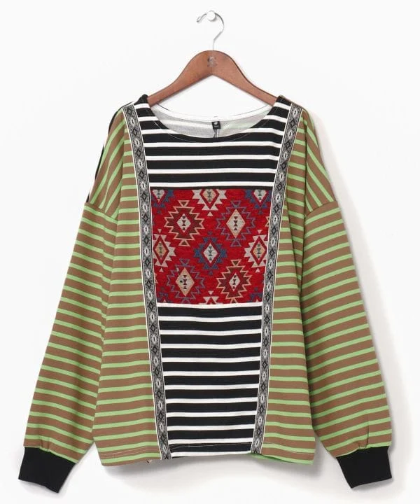 Haut patchwork rayé pour homme