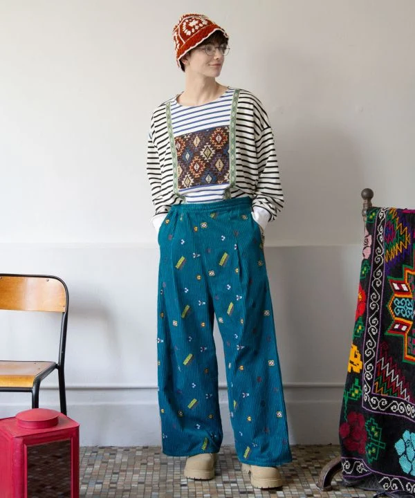 Haut patchwork rayé pour homme