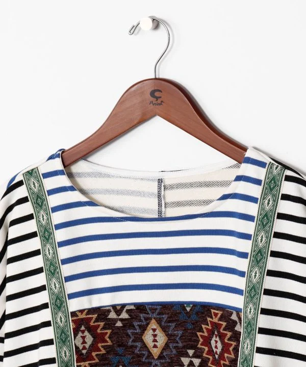Haut patchwork rayé pour homme
