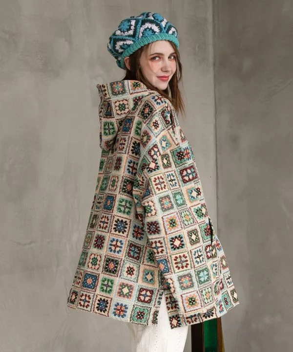 Sweat à capuche bohème style crochet