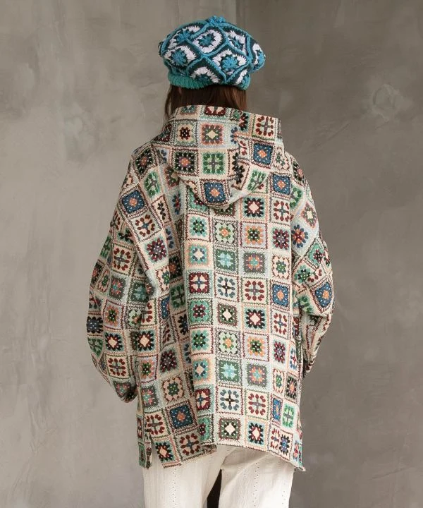 Sweat à capuche bohème style crochet