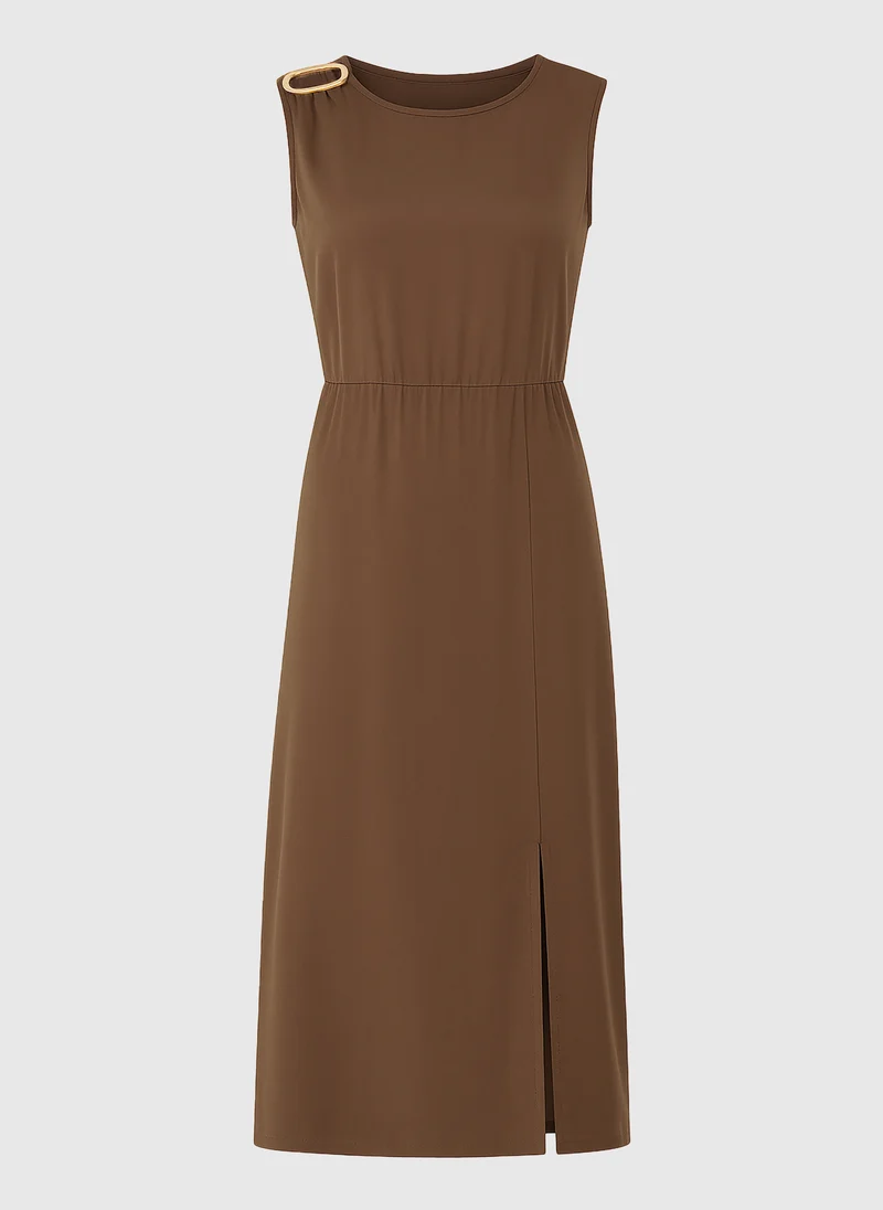 ROBE MIDI MYSTRAL marron