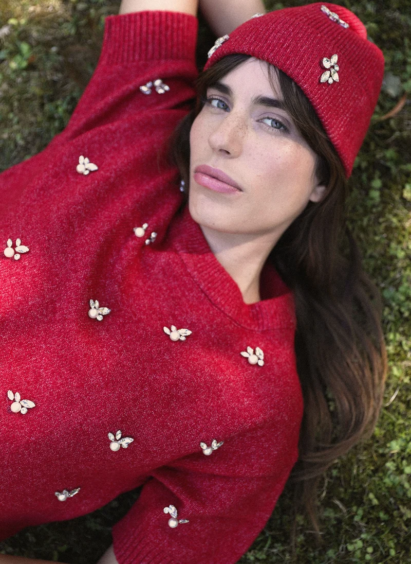 PULL NELIDA rouge