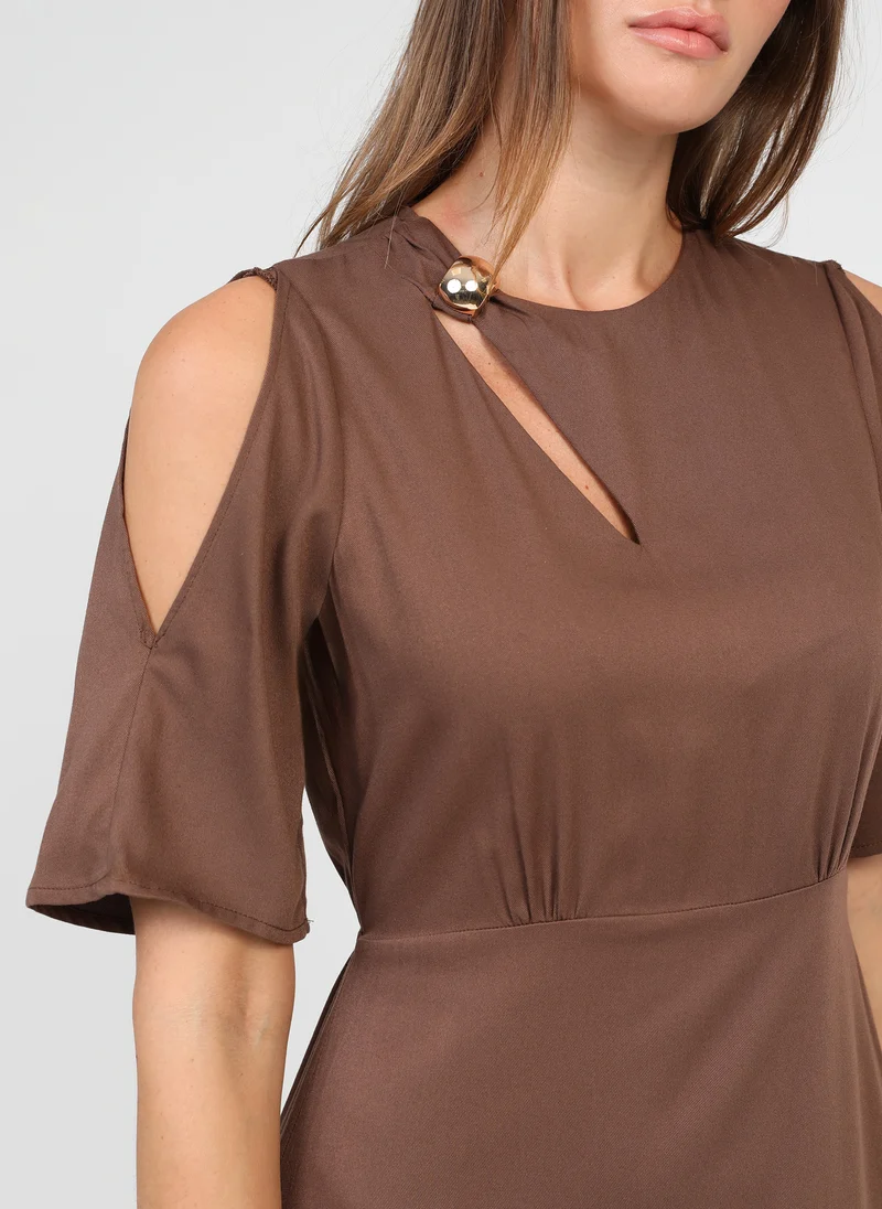 ROBE LONGUE MAELSA marron