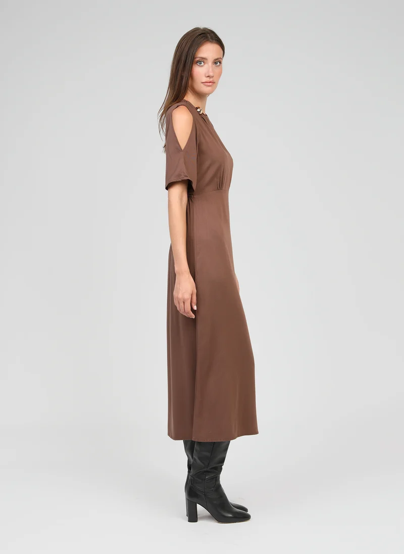 ROBE LONGUE MAELSA marron