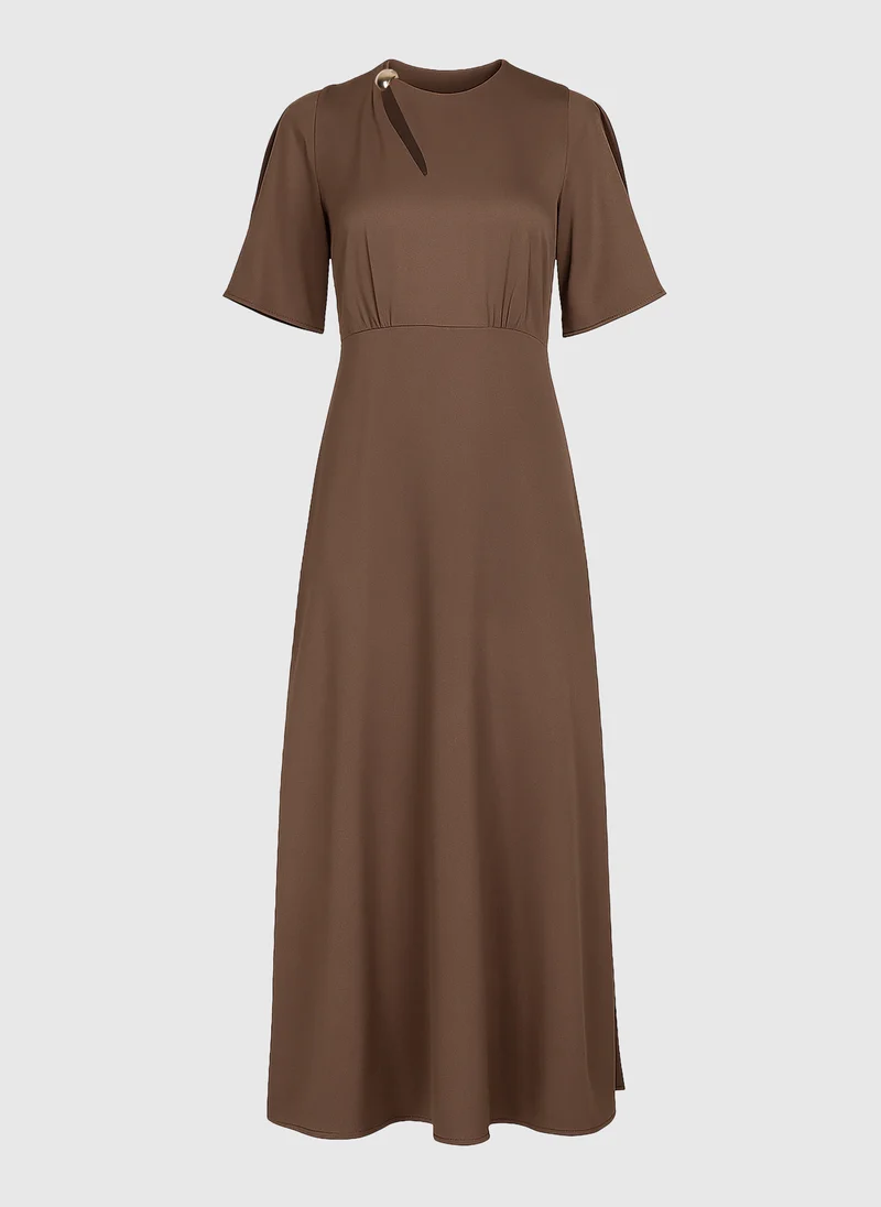 ROBE LONGUE MAELSA marron