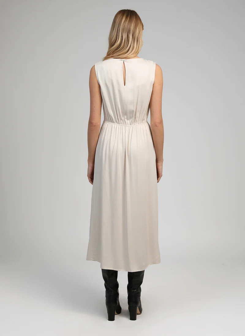 ROBE MIDI MYSTRAL ecru
