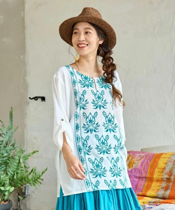 Haut Kurta en crêpe de coton
