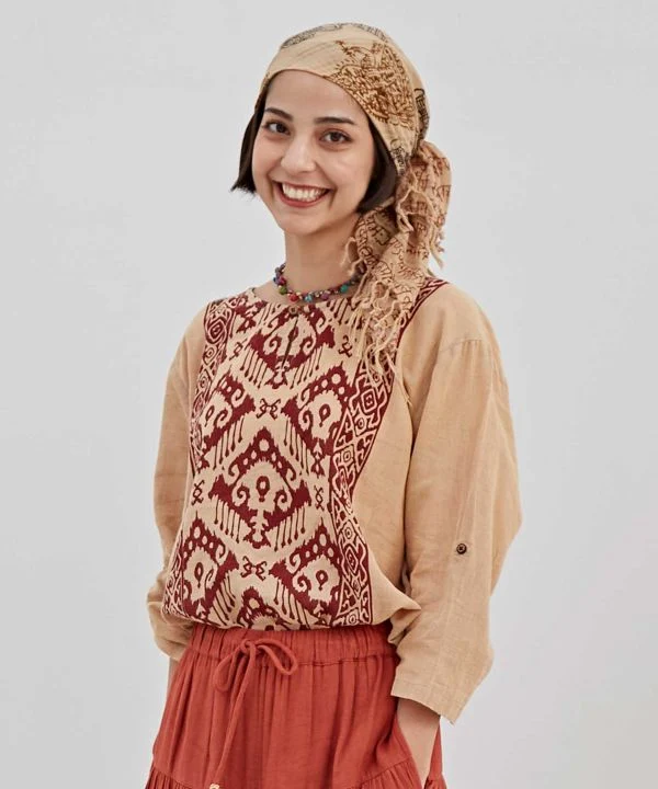 Haut Kurta en crêpe de coton