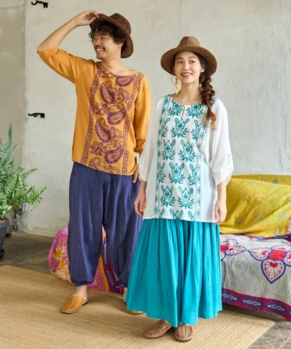 Haut Kurta en crêpe de coton
