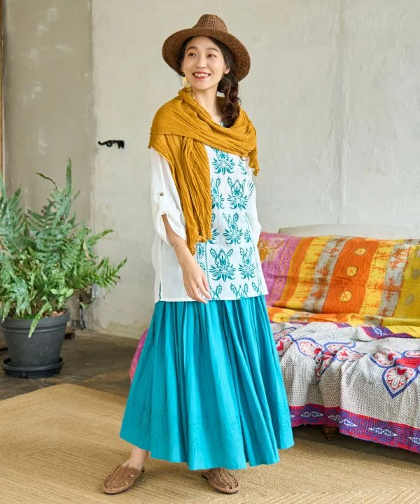 Haut Kurta en crêpe de coton