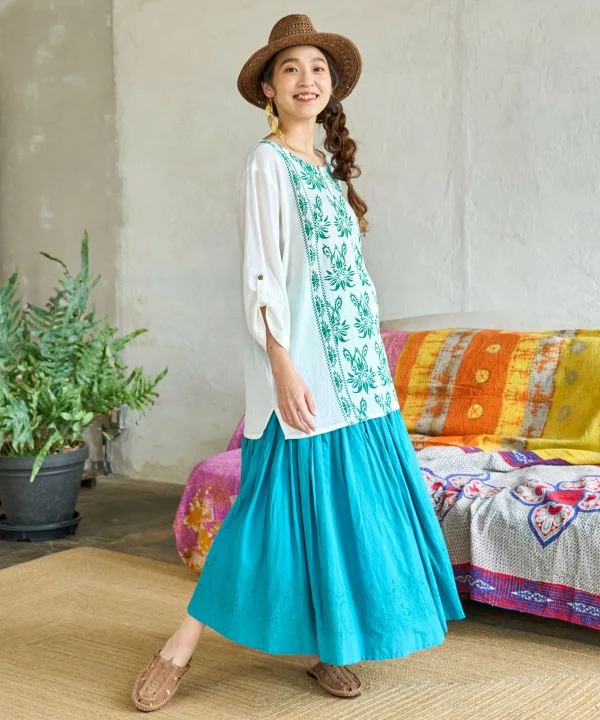 Haut Kurta en crêpe de coton