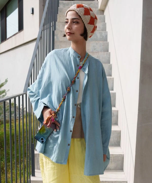 Chemise bohème en lin mélangé