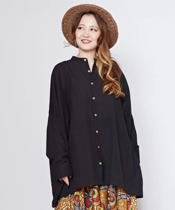 Chemise bohème en lin mélangé