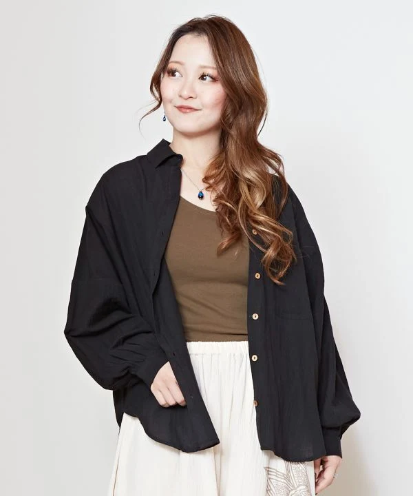 Chemise bohème en lin mélangé