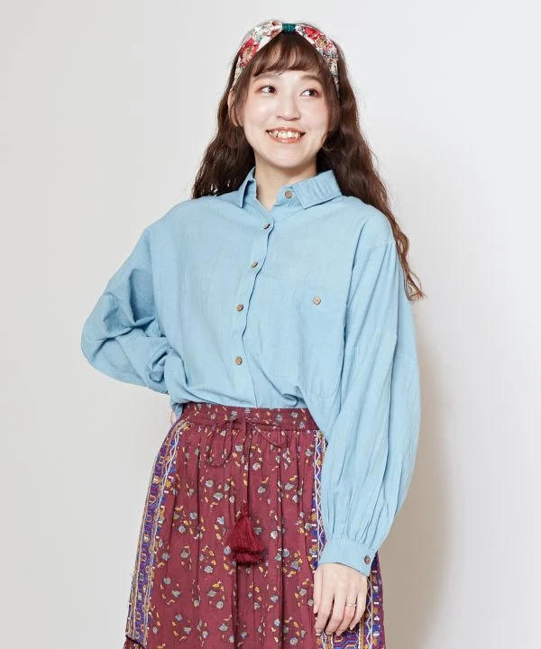 Chemise bohème en lin mélangé