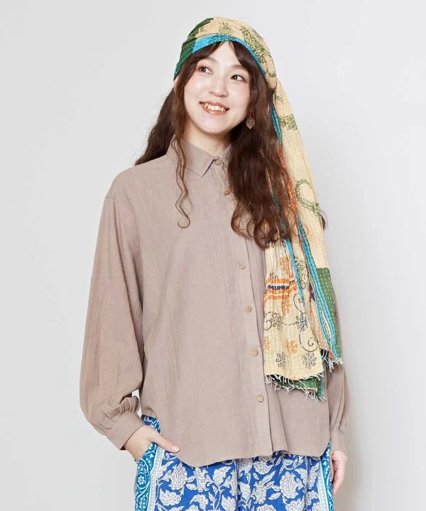Chemise bohème en lin mélangé